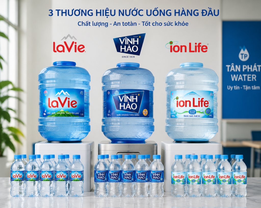 Ba thương hiệu nước uống hàng đầu tại Việt Nam: Lavie, Vĩnh Hảo và Ion Life