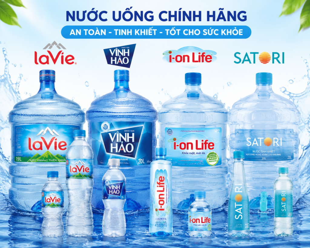 Các thương hiệu nước uống chính hãng phổ biến tại Phường Cầu Ông Lãnh