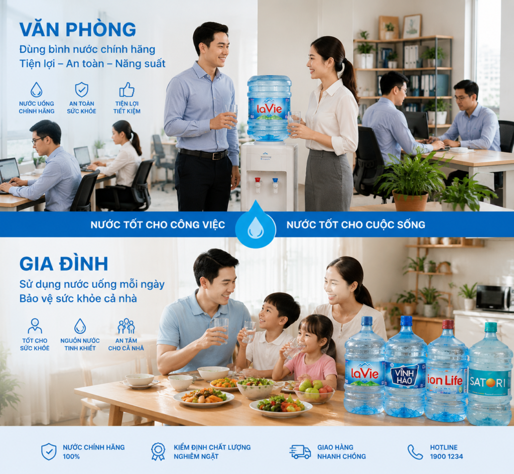 Dịch vụ giao nước Tấn Phát Water phục vụ nhu cầu nước uống cho nhiều đối tượng khách hàng
