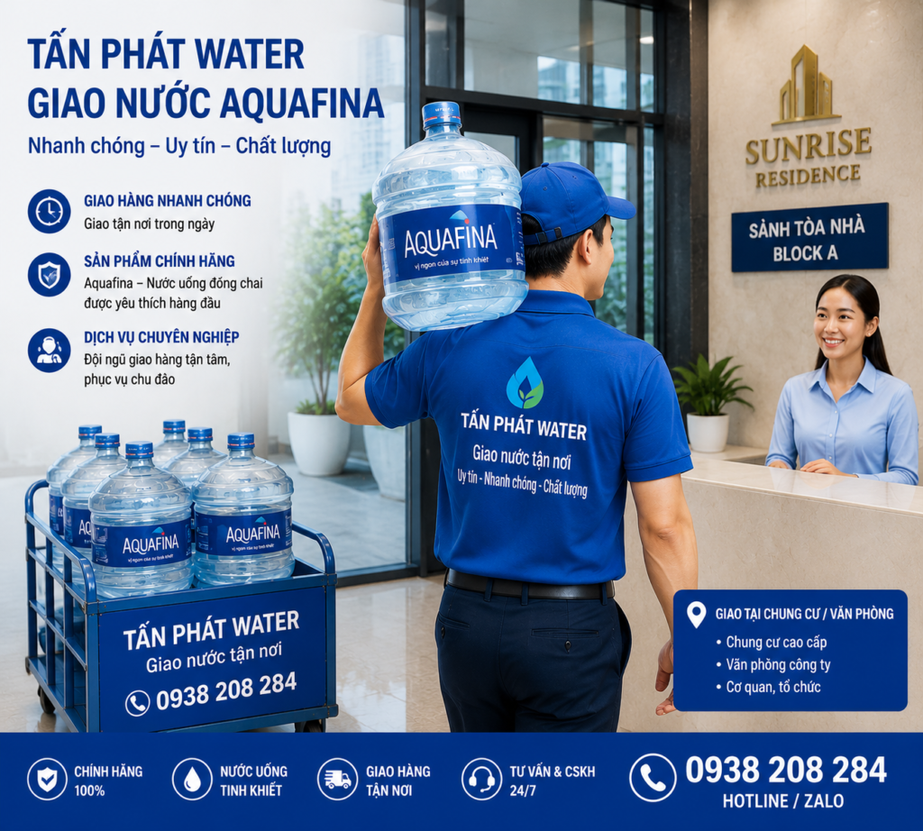 Giao nước suối Aquafina tận nơi tại Phường Nhiêu Lộc TP.HCM nhanh chóng