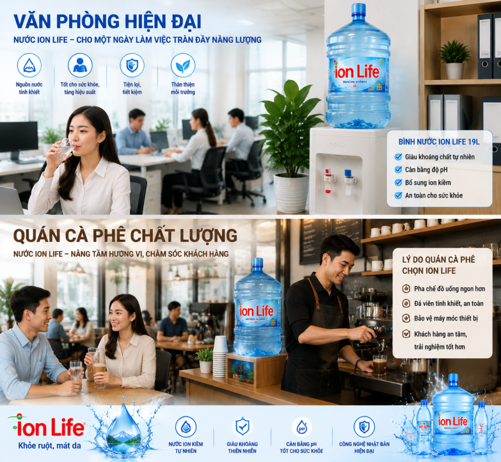Nhu cầu nước Ion Life tại văn phòng và hộ gia đình Phường Xuân Hòa TP.HCM