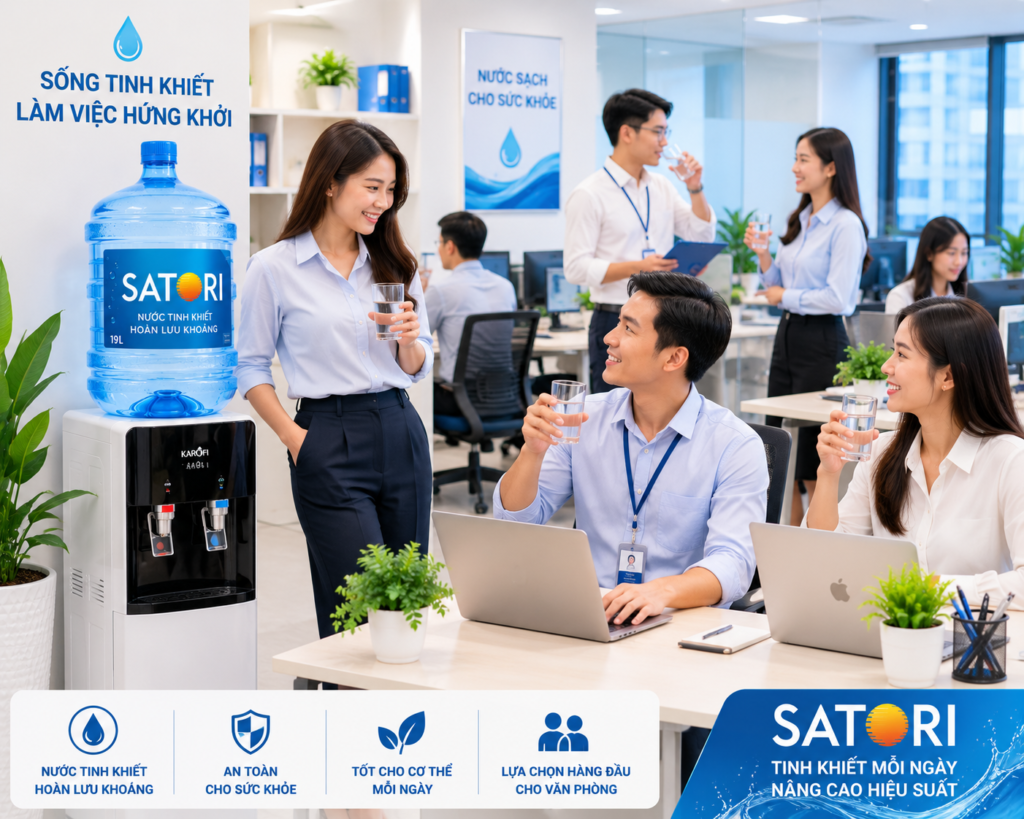 Dịch vụ giao nước Satori cho văn phòng tại Phường Xóm Chiếu