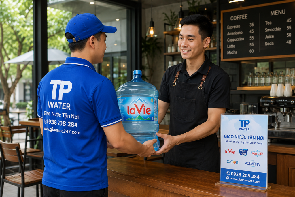 Tấn Phát Water cung cấp nước uống cho nhà hàng, quán cà phê tại Phường Tân Thuận.